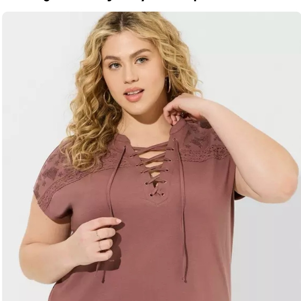 Torrid Vintage Rose Lace-Up Dolman